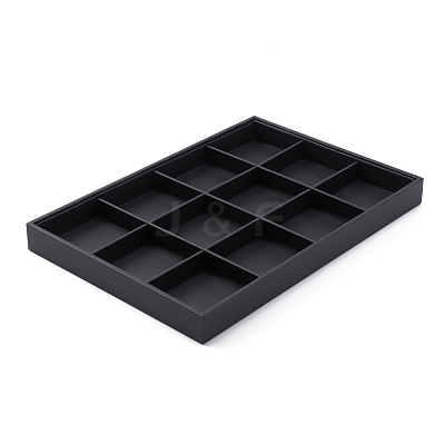Stackable Wood Display Trays Covered By Black Leatherette PCT106-1