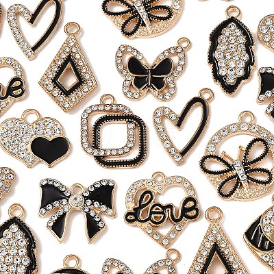 24Pcs 12 Styles Alloy Enamel Pendants ALRI-FS0001-04-1