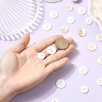 100Pcs 2 Styles Freshwater Shell Buttons BUTT-CJ0001-12-1
