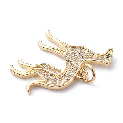 Brass Micro Pave Clear Cubic Zirconia Pendants X-ZIRC-H110-02G-1