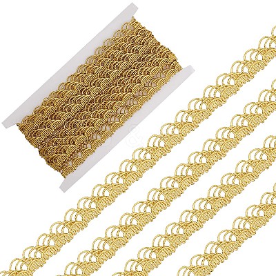 Wavy Metallic Polyester Ribbon OCOR-WH0077-56B-1