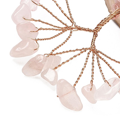 Natural Rose Quartz Chips Tree of Life Decorations GG-CBAEDF6-01I-1