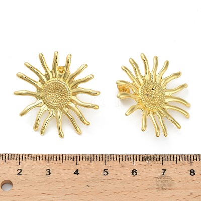 Sun Brass Stud Earrings EJEW-Z145-01G-1