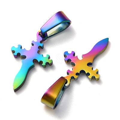 Ion Plating(IP) 304 Stainless Steel Pendants STAS-P253-15MC-1