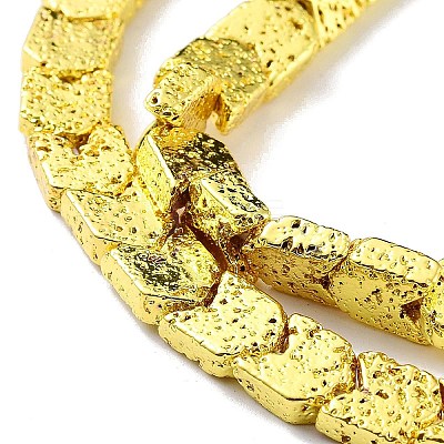 Electroplated Natural Lava Rock Beads Strands G-H303-A02-G02-1