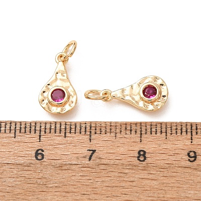 Brass Micro Pave Cubic Zirconia Charms CU-K002-42G-A-1