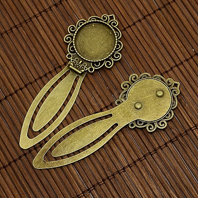 20mm Clear Domed Glass Cabochon Cover for Antique Bronze DIY Alloy Portrait Bookmark Making DIY-X0125-AB-NR-1