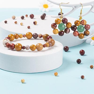 340Pcs 4 Sizes Natural Mookaite Beads G-LS0001-34-1