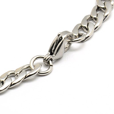 Tarnish Resistant 304 Stainless Steel Curb Chain/Twisted Chain Bracelets STAS-A028-B123P-1