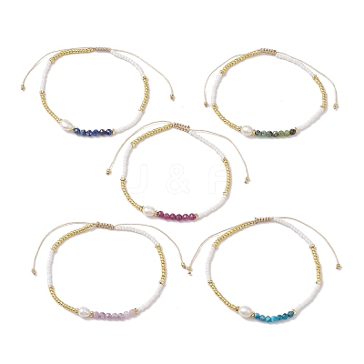 5Pcs Natural Gemstone Beaded Bracelets BJEW-JB10212-1