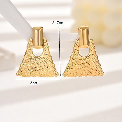 Stylish Textured Trapezoid 201 Stainless Steel Stud Earrings KV0782-1