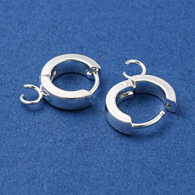 201 Stainless Steel Huggie Hoop Earrings Findings STAS-A167-01L-S-1