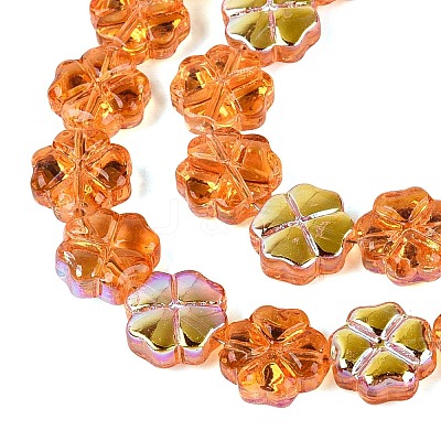 Baking Paint Electroplate Transparent Glass Beads Strands EGLA-Q136-04A-03-1