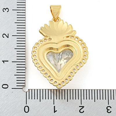 Rack Plating Brass Pendants ZIRC-L100-163G-03-1