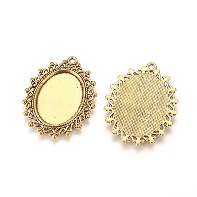 Zinc Alloy Pendant Settings for Cabochon & Rhinestone LS-PALLOY-A15289-AG-LF-1