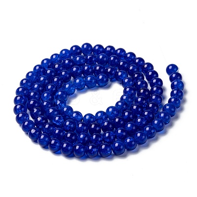 Spray Painted Crackle Glass Beads Strands CCG-Q001-8mm-14-1