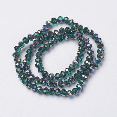 Electroplate Transparent Glass Beads Strands EGLA-A034-T4mm-Q15-1