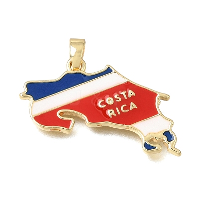 Brass Enamel Pendants KK-C263-30A-G-1