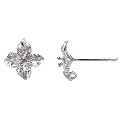 Brass Stud Earring Findings KK-N232-337B-01P-1