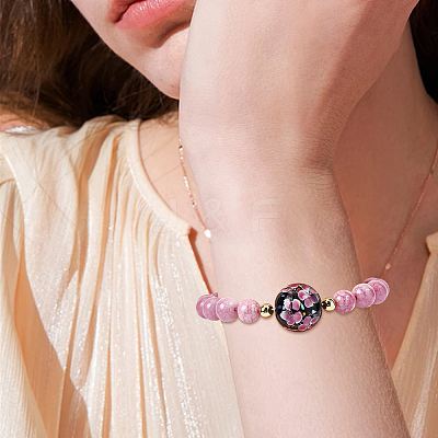 10Pcs Handmade Inner Flower Lampwork Beads LAMP-PA0001-02B-1