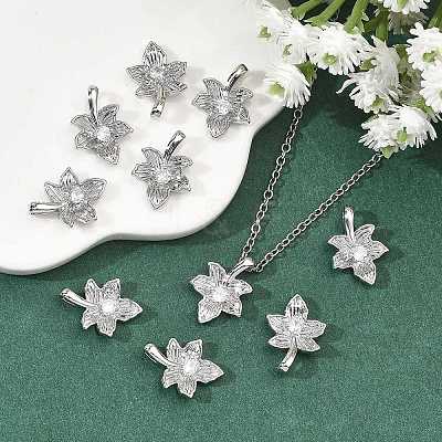 SHEGRACE Brass Micro Pave Clear Cubic Zirconia Charms XGRQ2O649-424P-1