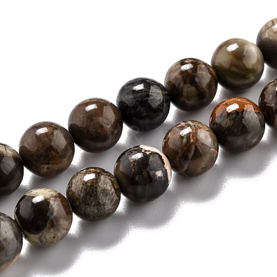 Round Natural Ocean Agate/Ocean Jasper Beads Strands G-O199-02B-1