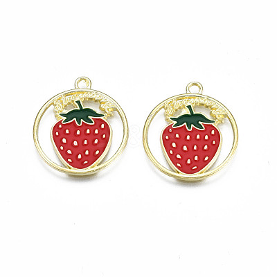 Alloy Enamel Pendants ENAM-S126-102-A-RS-1