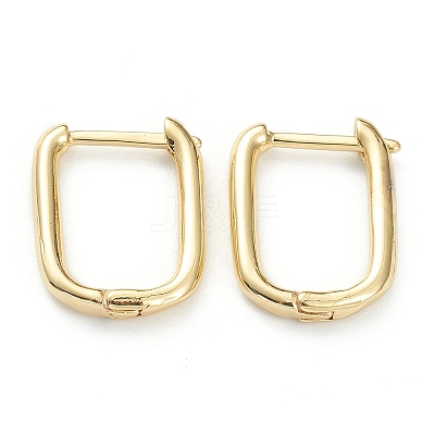 Brass Huggie Hoop Earrings LS-EJEW-P189-01G-1