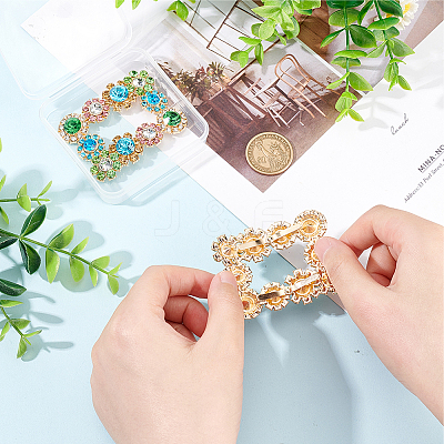 2Pcs Alloy Rhinestone Flower Shoe Decorations FIND-FG0002-40B-1