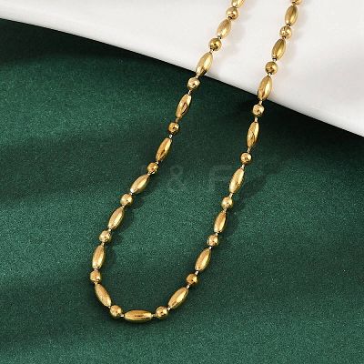 2.5MM 304 Stainless Steel Round Oval Link Chain Necklaces NJEW-M110-01G-1