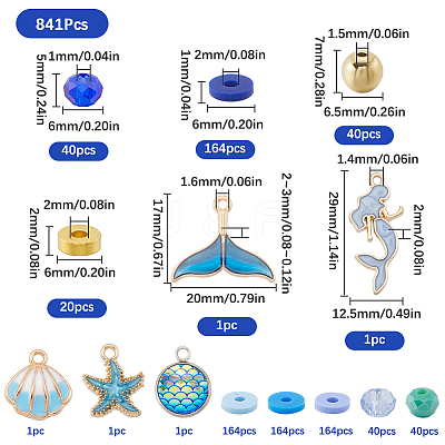 Ocean Theme DIY Beads & Pendants Jewelry Making Finding Kit DIY-SC0025-36-1