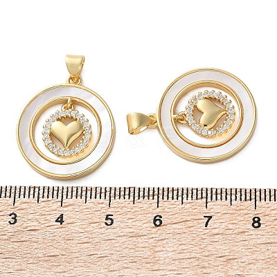 Brass Micro Pave Cubic Zirconia Pendants KK-U070-02D-G-1