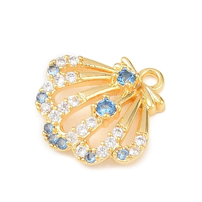 Brass Micro Pave Cubic Zirconia Pendants KK-Z133-03G-02-1