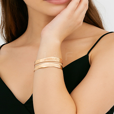 1Pc Galvanized Iron Open Cuff Bangles for Women BJEW-LP0015-22-1