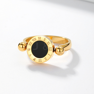 Roman Numerals Brass Finger Ring IJ4807-04-1