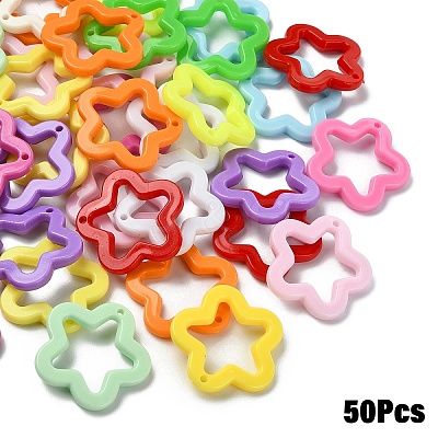 50Pcs Opaque Acrylic Pendants MACR-YW0004-36-1