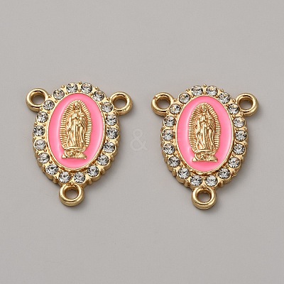 Zinc Alloy Enamel Religion Oval with Virgin Mary Chandelier Component Links FIND-WH0366-384G-05-1
