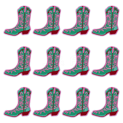 12Pcs Computerized Embroidery Polyester Iron on/Sew on Patches DIY-PH0035-83-1
