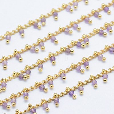 Natural Amethyst Handmade Beaded Chains CHC-P003-11C-1