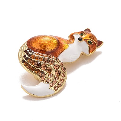 Rhinestone Fox Badge JEWB-E013-05G-03-1