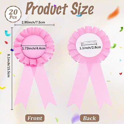 20Pcs Polyester Ribbon Brooches JEWB-CP0001-56A-1