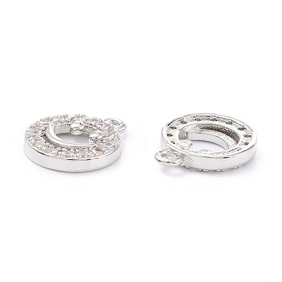 Rack Plating Brass Micro Pave Cubic Zirconia Charms X-ZIRC-C026-10P-1