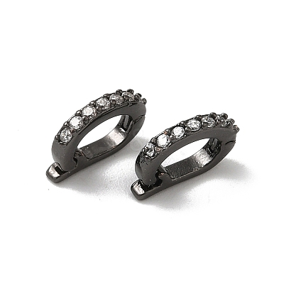 Brass Micro Pave Cubic Zirconia Fold Over Clasps KK-H487-10B-1