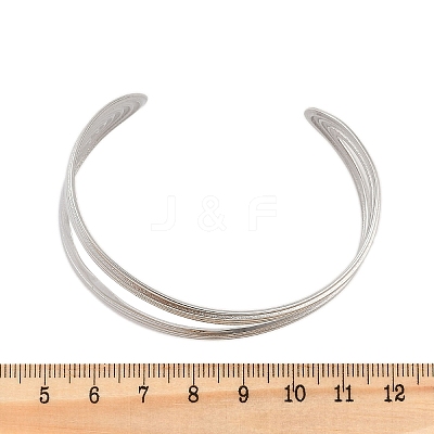 304 Stainless Steel Cuff Bangles for Women BJEW-B108-02P-1