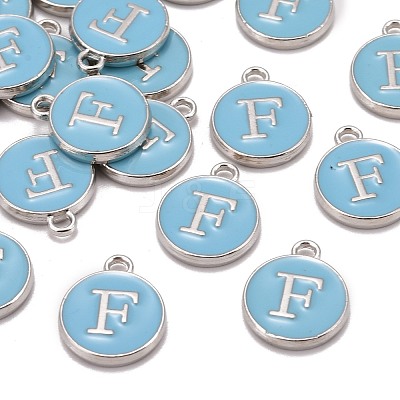 Platinum Plated Alloy Enamel Charms X-ENAM-S118-04F-P-1