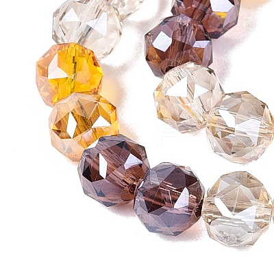 Electroplate Transparent Glass Beads Strands EGLA-Q135-8MM-C09-1