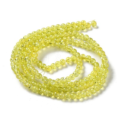 1 Strand Transparent Crackle Glass Round Beads Strands X-CCG-Q001-4mm-04-1