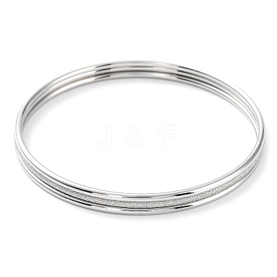 Non-Tarnish 3Pcs 304 Stainless Steel Plain Bangles Set BJEW-G684-02B-P-1