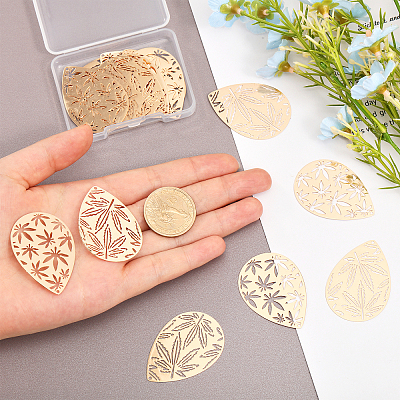 20Pcs 2 Styles Brass Pendants KKC-CA0001-11-1