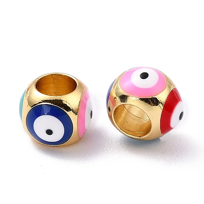 Real 18K Gold Plated Brass European Beads KK-A155-28G-A-1